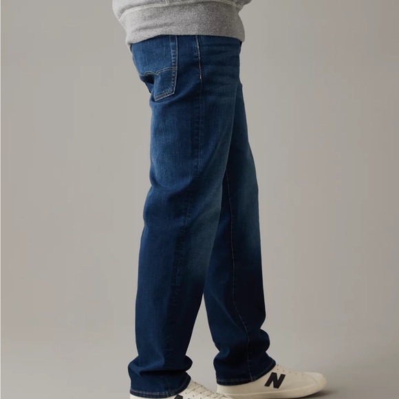 AMERICAN EAGLE Men’s Original Straight Dark Blue Denim Jeans - Picture 3 of 10